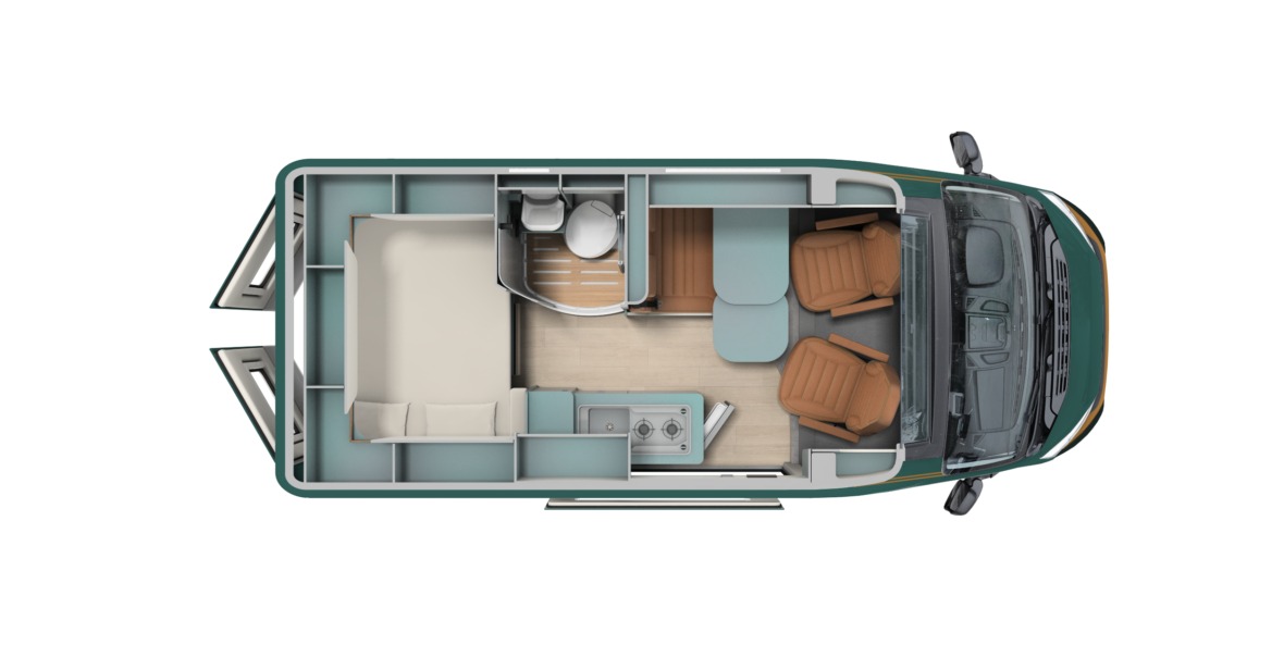 Grundriss des Laika Ecovip Evoluzione 540, Verde Mugello