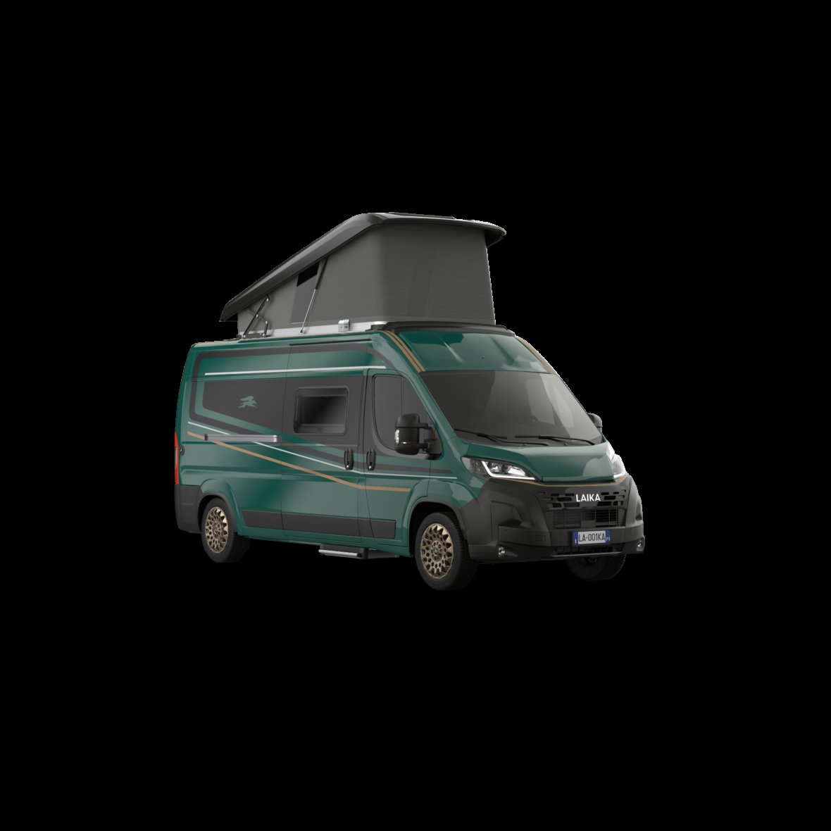 Laika Ecovip Evoluzione mit geöffnetem Aufstelldach